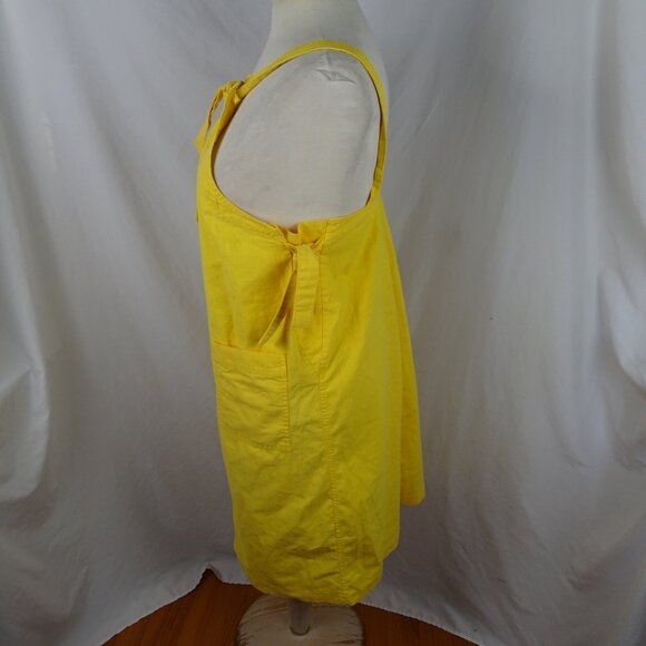 Mushroom Yellow Overall Dress with Pockets Size 15/16 - Picture 2 of 10